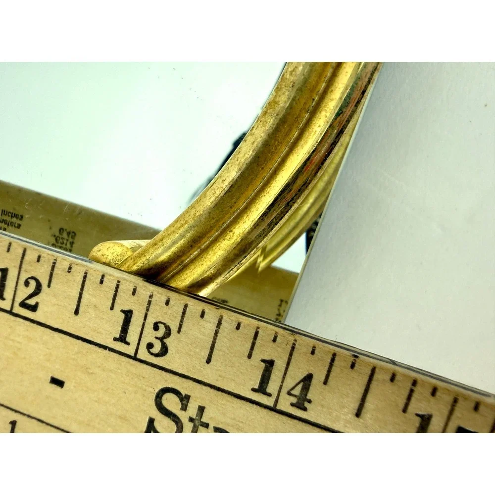 Hollywood Regency Beveled Vanity Mirror Gold Trim Accent Vintage Glam Decor Tray